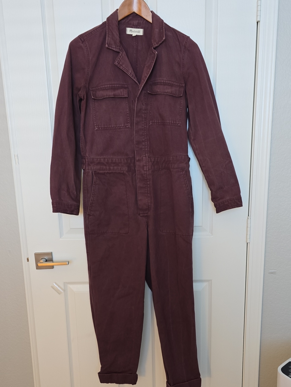 Madewell Deep Plum Utility Boiler Jumpsuit